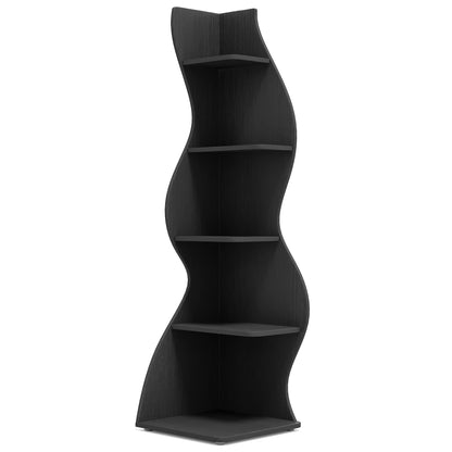 Modern 5-Tier Wall Corner Bookshelf,