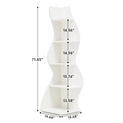 Modern 5-Tier Wall Corner Bookshelf,