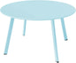 Round Steel Patio Coffee Table, Modern 27.5-Inch Weather Resistant