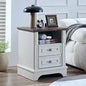 Nightstand with Charging Station, Farmhouse End Side Table, Smart LED Night Stand,