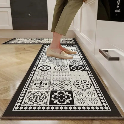 Kitchen Carpet Non-slip Oil-proof Rug Waterproof Leather Floor Mat