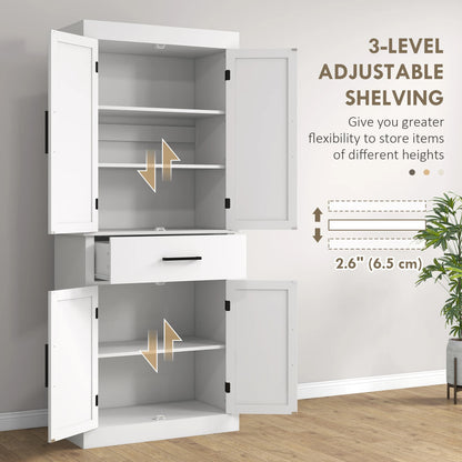 72" Kitchen Pantry Storage Cabinet with Barn Doors and Drawer