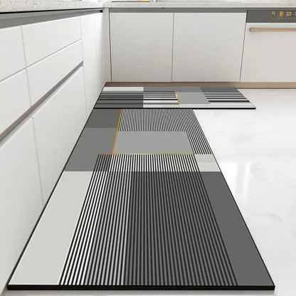 Kitchen Carpet Non-slip Oil-proof Rug Waterproof Leather Floor Mat