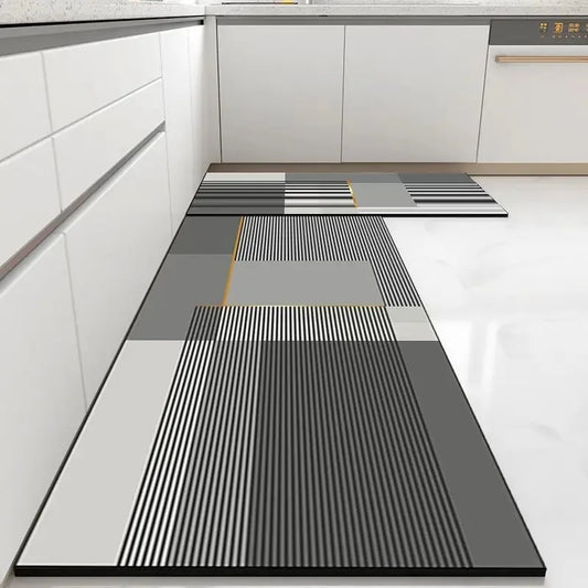 Kitchen Carpet Non-slip Oil-proof Rug Waterproof Leather Floor Mat